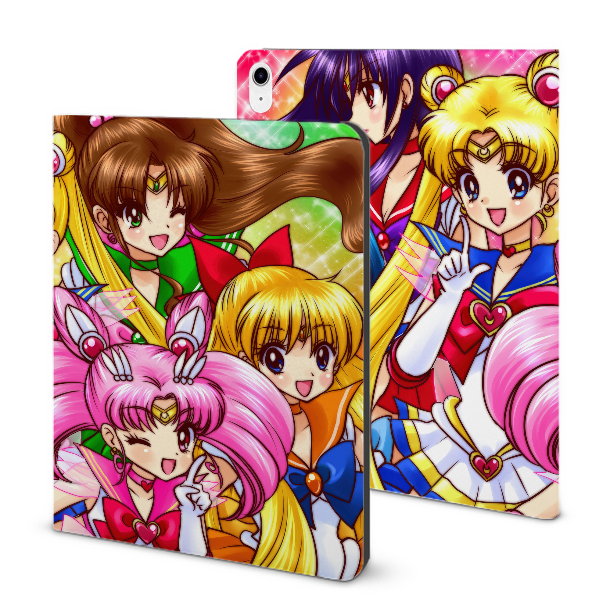 （画像用） 美少女戦士セーラームーン Sailor Moon IPad ケース ブック型 PUレザー TPU 耐衝撃 軽量 薄型 ペン収納なし 全面保護 IPad 各モデル対応